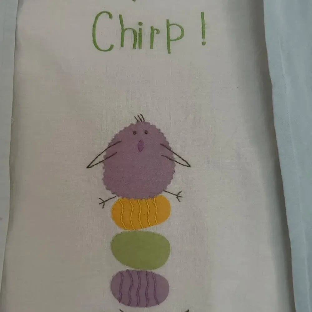 Sur La Table Easter Embroidered Appliqué Cotton Tea Towels set of 3 NWT
